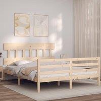 Bed Frame with Headboard 160x200 cm Solid Wood
