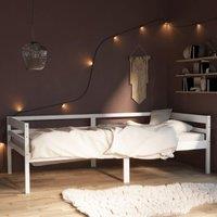 Bed Frame White Solid Pinewood 90x200 cm