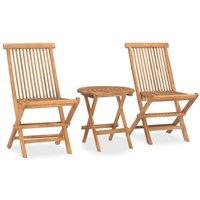 3 Piece Folding Outdoor Dining Set Solid Teak Wood