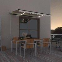 Berkfield Home Manual Retractable Awning with LED 350x250 cm Yellow & White