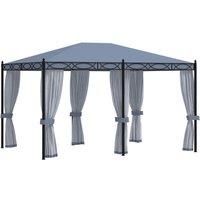 Berkfield Home Gazebo with Mesh Screens 3x4 m Anthracite Steel in Black