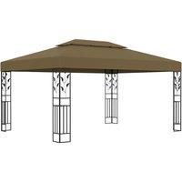 Berkfield Home Gazebo with Double Roof 3x4 m Taupe 180 g/m in Beige