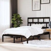Berkfield Home Bed Frame Black 150x200 cm King Size Solid Wood