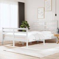 Berkfield Home Bed Frame White Solid Wood Pine 120x190 cm Small Double