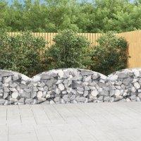 Berkfield Home Arched Gabion Basket 200x50x60/80 cm Galvanised Iron in Silver