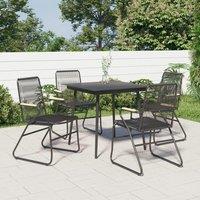 Berkfield Home Garden Chairs 4 pcs Black 58x59x85.5 cm PVC Rattan