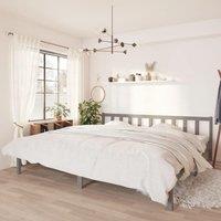 Bed Frame Grey Solid Pinewood 200x200 cm