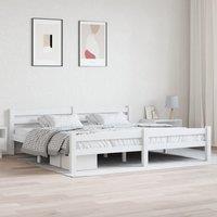 Bed Frame White Solid Pinewood 200x200 cm