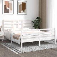 Bed Frame White Solid Wood 160x200 cm