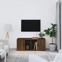 Berkfield Home TV Cabinet Brown Oak 100x35x40 cm Engineered Wood | Size: 100 x 35 x 40 cm
