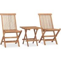 Berkfield Home 3 Piece Folding Outdoor Dining Set Solid Teak Wood in Brown