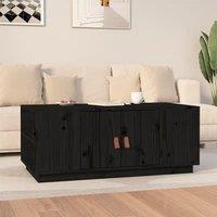 Berkfield Home Coffee Table Black 100x50x41 cm Solid Wood Pine | Size: 100 x 50 x 41 cm