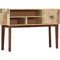 Berkfield Home Console Table 115x30x76 cm Solid Rough Mango Wood in Brown | Size: 115 x 30 x 76 cm
