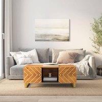Berkfield Home Coffee Table Brown & Black 100x54x40 cm Solid Wood Mango | Size: 100 x 54 x 40 cm