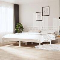 Berkfield Home Bed Frame White Solid Wood Pine 200x200 cm