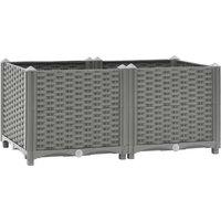 Berkfield Home Raised Bed 80x40x38 cm Polypropylene in Grey | Size: 80 x 40 x 38 cm