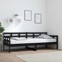 Berkfield Home Day Bed Black Solid Wood Pine 80x200 cm