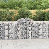 Berkfield Home Arched Gabion Basket 200x50x100/120 cm Galvanised Iron in Silver