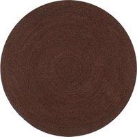 Handmade Rug Jute Round 120 cm Brown