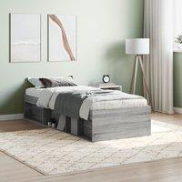 Berkfield Home Bed Frame Grey Sonoma 75x190 cm Small Single