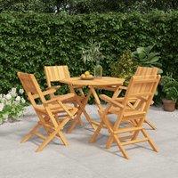 Berkfield Home 5 Piece Garden Dining Set Solid Wood Teak in Brown