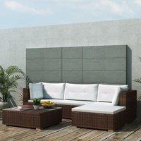 Berkfield Home 5 Piece Garden Lounge Set with Cushions Poly Rattan Brown