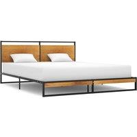 Berkfield Home Bed Frame Metal 140x200 cm in Black