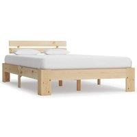 Berkfield Home Bed Frame Solid Pine Wood 120x200 cm in Brown | Size: Small Double