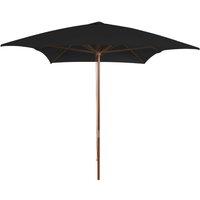 Berkfield Home Outdoor Parasol with Wooden Pole Black 200x300 cm