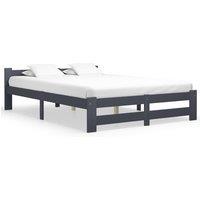 Berkfield Home Bed Frame Dark Grey Solid Pine Wood 160x200 cm