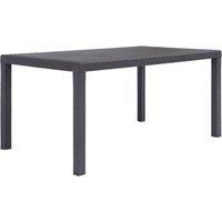 Berkfield Home Garden Table Brown 150x90x72 cm Plastic Rattan Look | Size: 150 x 90 x 72 cm