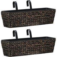 Garden Planters 2 pcs Water Hyacinth Brown