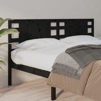 Berkfield Home Headboard Black 126x4x100 cm Solid Wood Pine | Size: 126 x 4 x 100 cm