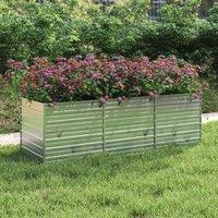 Garden Raised Bed 240x80x77 cm Galvanized Steel Silver