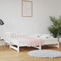 Berkfield Home Pull-out Day Bed White 2x(80x200) cm Solid Wood Pine