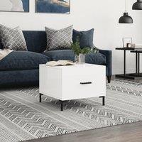 Coffee Table High Gloss White 50x50x40 cm Engineered Wood