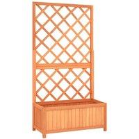 Garden Trellis Planter Brown 70x30x135 cm Solid Firwood