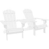 Garden Adirondack Chair Solid Fir Wood White