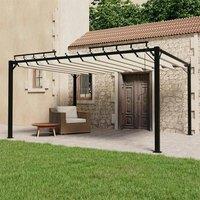 Berkfield Home Gazebo with Louvered Roof 3x4 m Cream Fabric & Aluminium in Beige