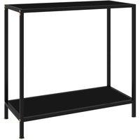 Console Table Black 80x35x75 cm Tempered Glass