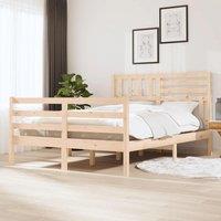 Berkfield Home Bed Frame Solid Wood 120x200 cm in Brown | Size: Small Double