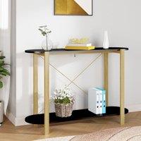 Berkfield Home Console Table Black 110x38x75 cm Engineered Wood | Size: 110 x 38 x 75 cm