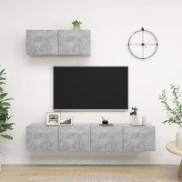 Berkfield Home TV Cabinets 3 pcs Concrete Grey Engineered Wood