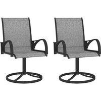 Berkfield Home Garden Swivel Chairs 2 pcs Textilene & Steel Grey
