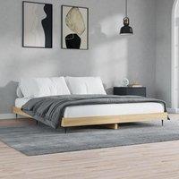 Berkfield Home Bed Frame Sonoma Oak 200x200 cm Engineered Wood in Brown