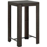 Garden Bar Table Brown 60.5x60.5x110.5 cm Poly Rattan