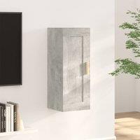 Berkfield Home Wall Cabinet Concrete Grey 35x34x90 cm Engineered Wood | Size: 35 x 34 x 90 cm