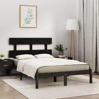 Berkfield Home Bed Frame Black Solid Wood 200x200 cm