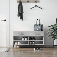 Berkfield Home Shoe Bench Concrete Grey 102x35x55 cm Engineered Wood | Size: 102 x 35 x 55 cm