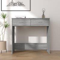 Berkfield Home Desk Grey Sonoma 80x40x75 cm Engineered Wood | Size: 80 x 40 x 75 cm